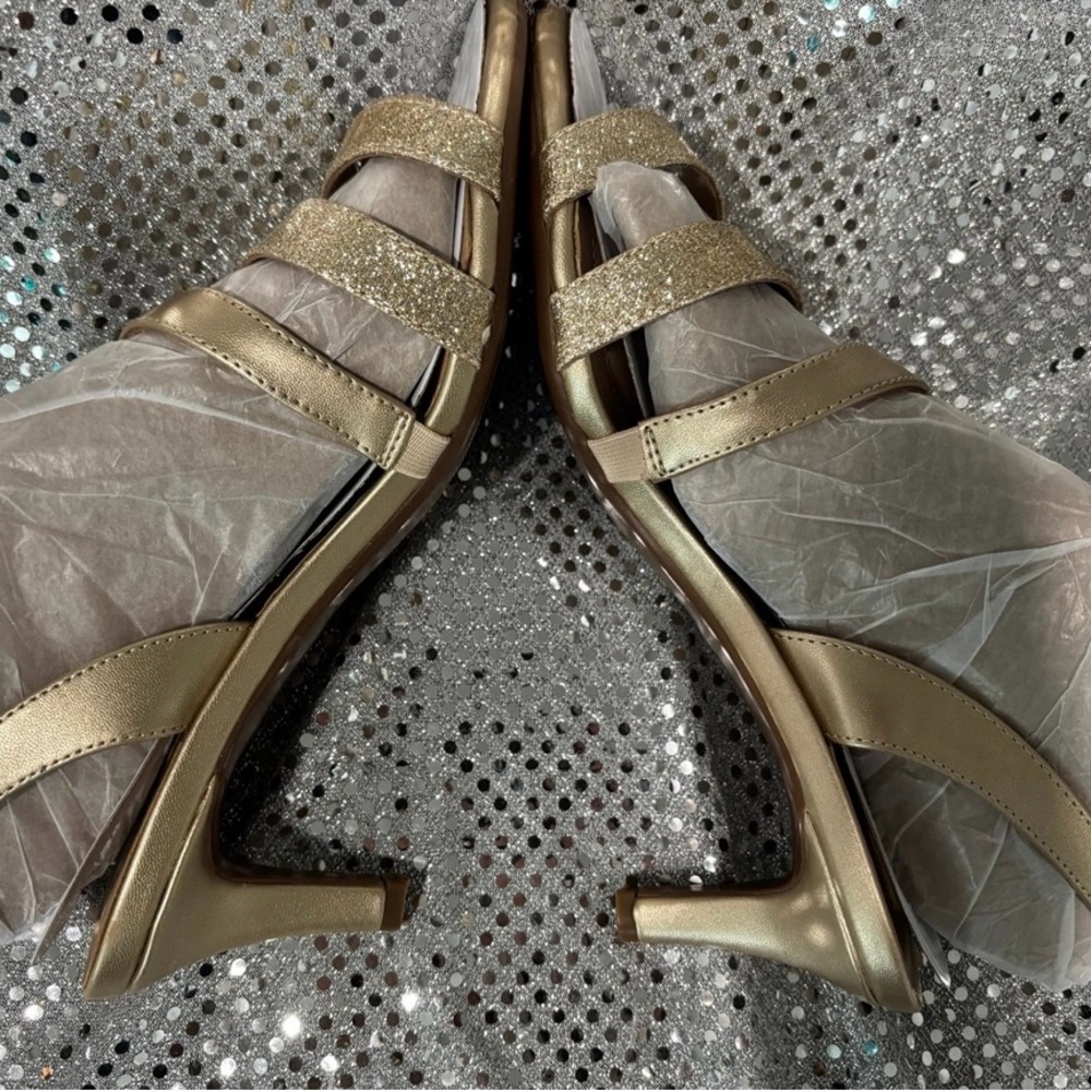 Naturalizer Gold Glitter Strap Sandals - Picture 4 of 6
